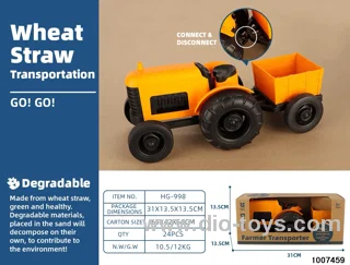 WHEAT STRAW FREE WHEEL VEHICLE IN WINDOW BOX