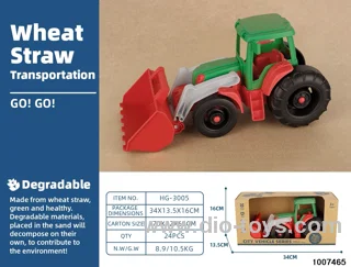 WHEAT STRAW FREE WHEEL VEHICLE IN WINDOW BOX