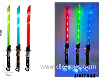 Glowing knife  with  light & music 3 color mixed loading IN OPP BAG
