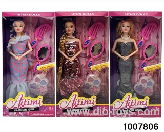 3 MIXED PACKAGES 11.5 INCH SOLID DOLL WITH 9 JOINTS IN WINDOW BOX
