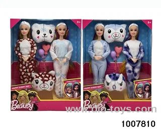 2 MIXED PACKAGES 11.5 INCH SOLID DOLL WITH 9 JOINTS IN WINDOW BOX
