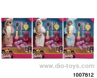 3 COLORS MIXED PACKAGES 11.5 INCH SOLID DOLL WITH 9 JOINTS IN WINDOW BOX