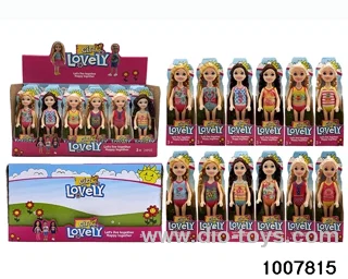 12 MIXED PACKAGES 5.5 INCH SOLID DOLL IN DISPLAY BOX