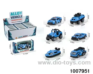(GCC)6 Sliding Navy Alloy Car (24PCS) in display box