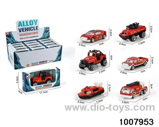 (GCC)6 sliding fire alloy trucks (24PCS) in display box