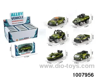 (GCC)6 sliding military alloy cars (24PCS) in display box