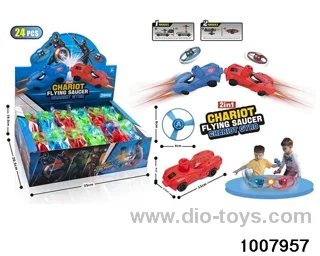 AVENGER COLLISION CHARIOT LUMINOUS FLYWHEEL PLUS GYRO TWO-IN-ONE 24PCS (FOUR MIXED) WITH 1 LUMINOUS FLYWHEELU201C in display box