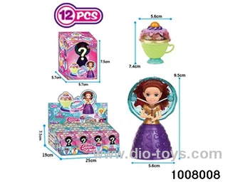 Mini cupcake Barbie (12 mixed) (vinyl head) in display box