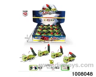 1:64 alloy double-door return military vehicle, 12 in four models (English packaging) in display box