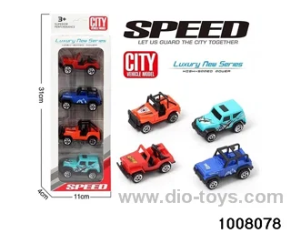 Sliding AB material off-road vehicle set 4 real_x000D_
Color SUV in display box