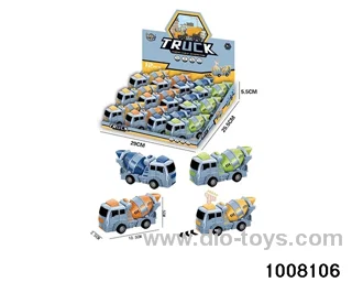 Press the mixer truck in display box