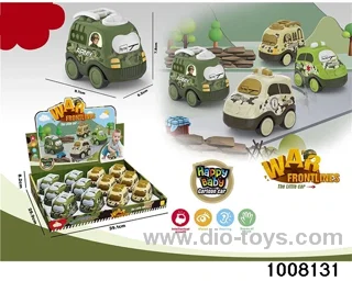 Camouflage inertia cartoon car 12 pcs/box in display box