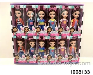 6 \Solid Articulated Body Gabby Doll Gabby 6 Style Clothing with Hair Band 12 PCS\/Display Box