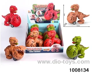 TYRANNOSAURUS REX EGG SUGAR MACHINE 6PCS IN DISPLAY BOX