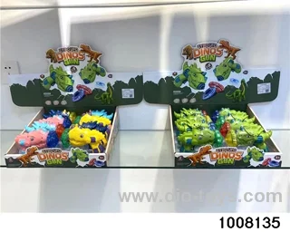 Dinosaur flying saucer gyro gun (8 pack) in display box