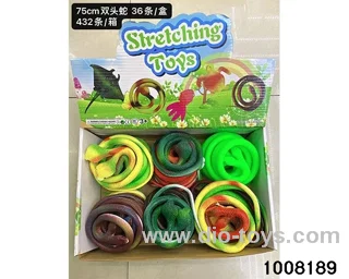 Boxed 75cm double-headed snake in display box