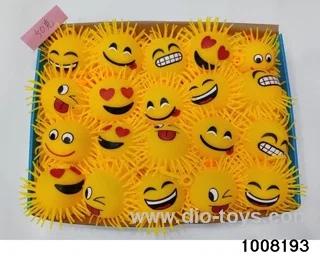 Yellow expression fur ball in display box