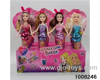 9 Inch Real-fit Fashion Sequin Color-changing Clothes Barbie Doll Multi-color Multiple Mixed 12pcs in display box