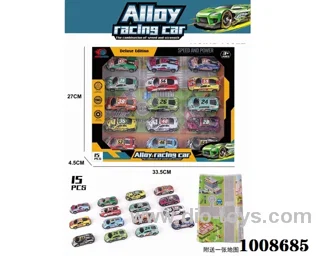 15PCS pull back alloy car in Window box