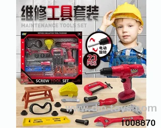 tool with eletric hand drill in window box