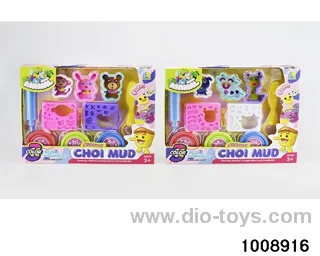 2 colored clay animal sets  in window box