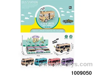 Urban bus inertia vehicle (12PCS) in display box