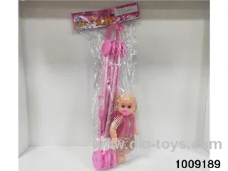 16 inch doll with pacifier &cart 4 sets mixed loading  in poly bag header