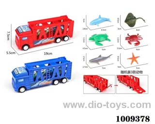 friction Animal carrier with 3pcs animal &1pcs tree in opp bag