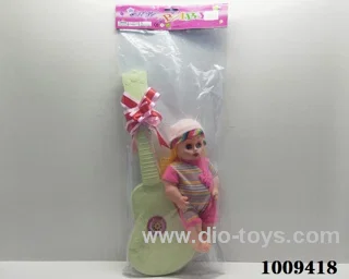 12 inch doll with guitar in PVC bag