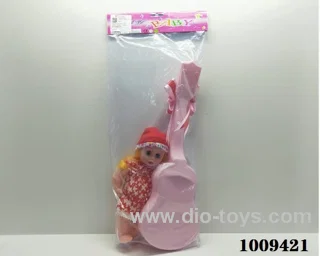12 inch doll with guitar in PVC bag