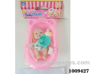 7 inch doll with Bath set in PVC bag