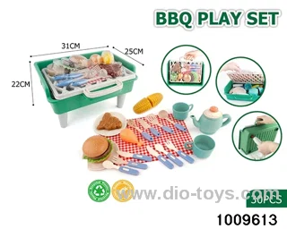 Barbecue with tableware in Hand box