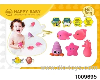 Soft plastic doll playing in water in Net bag
