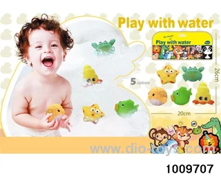 Soft plastic doll playing in water in PVC bag