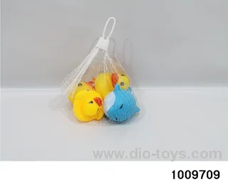 4 enamel animals for swimming on the beach in Net bag