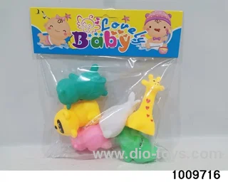 Bathroom water playing vinyl animals 6 6 mixed_x000D_
Pack in PP bag with header