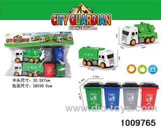 Sanitation vehicles/trash cans in poly bag header