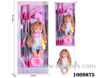14 inch  Water doll,Movable eyes with  milk bottle ， urinal,_x000D_
cart&With 6-sound IC