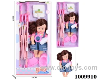 15 inch  Water doll,Movable eyes with  milk bottle ，diaper&With 6-sound IC