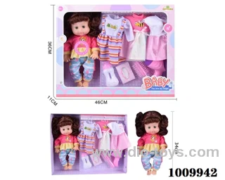 15 inch  Water doll Movable eyes with milk bottle etc  With 6-sound IC