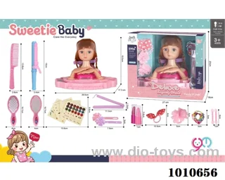 Half doll dressing set in window box