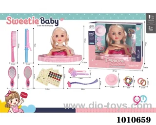 Half doll dressing set in window box