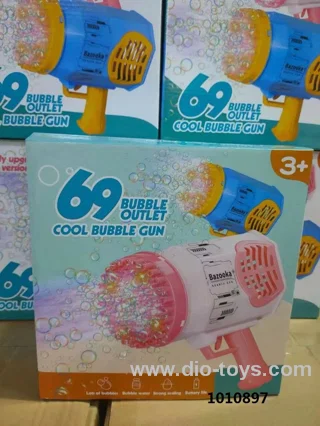 69 holes bubble  gun with light in color box