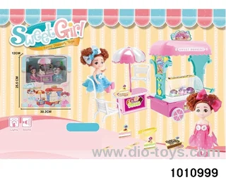 Cake cart with lighting and music in window box