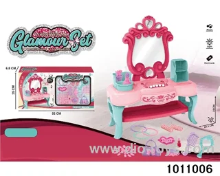 Dressing table with accessories in window box