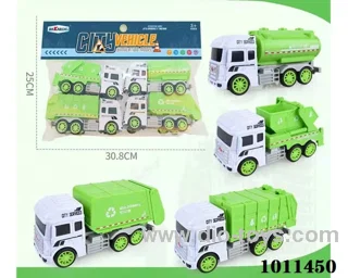 4pcs Inertial engineering vehicle in pp bag wiyh header