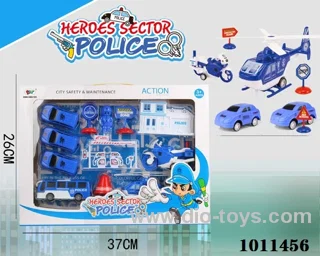 pull back police set in window box