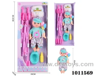 14 inch movable eye drink water doll,with cart,Absorbent milk bottles, _x000D_
Shower & 6-sound IC