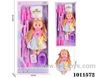 14inch  blow bottle, movable eye Drink water  doll, with Absorbent milk bottles, cart etc,With 6-sound IC