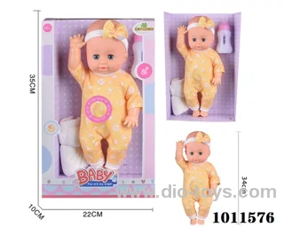 15inch blow bottle ,movable eye drink water doll With 6-sound IC